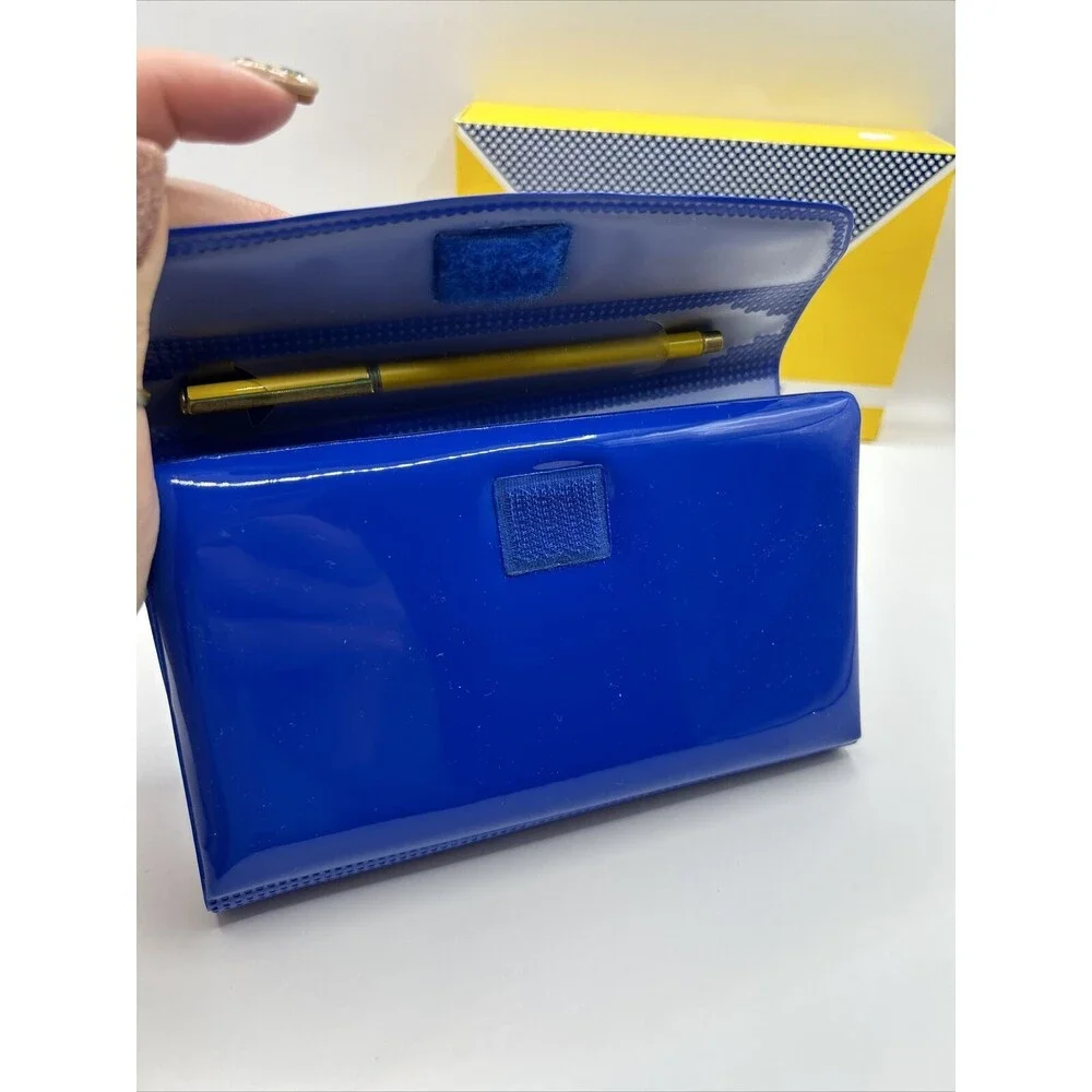 Retro VTG NOS 1986 Avon Cobalt Blue Patent Leather Complete Organizer